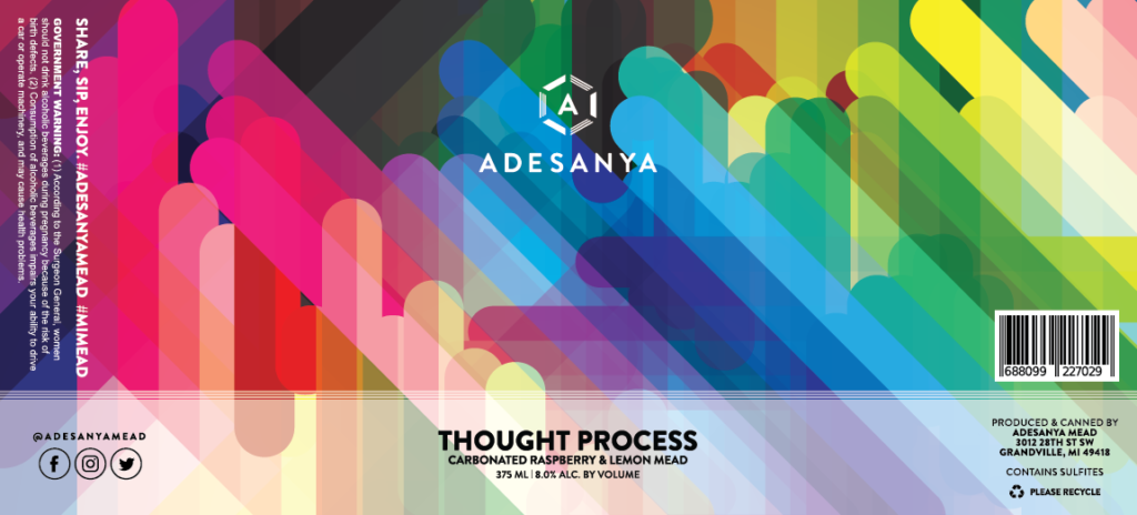 Thought Process Label at Adesanya Mead and Microbrewery