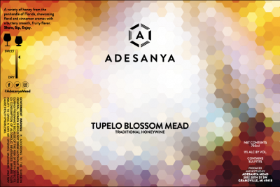 Tupelo Blossom Mead Still Traditional Label at Adesanya Mead and Microbrewery